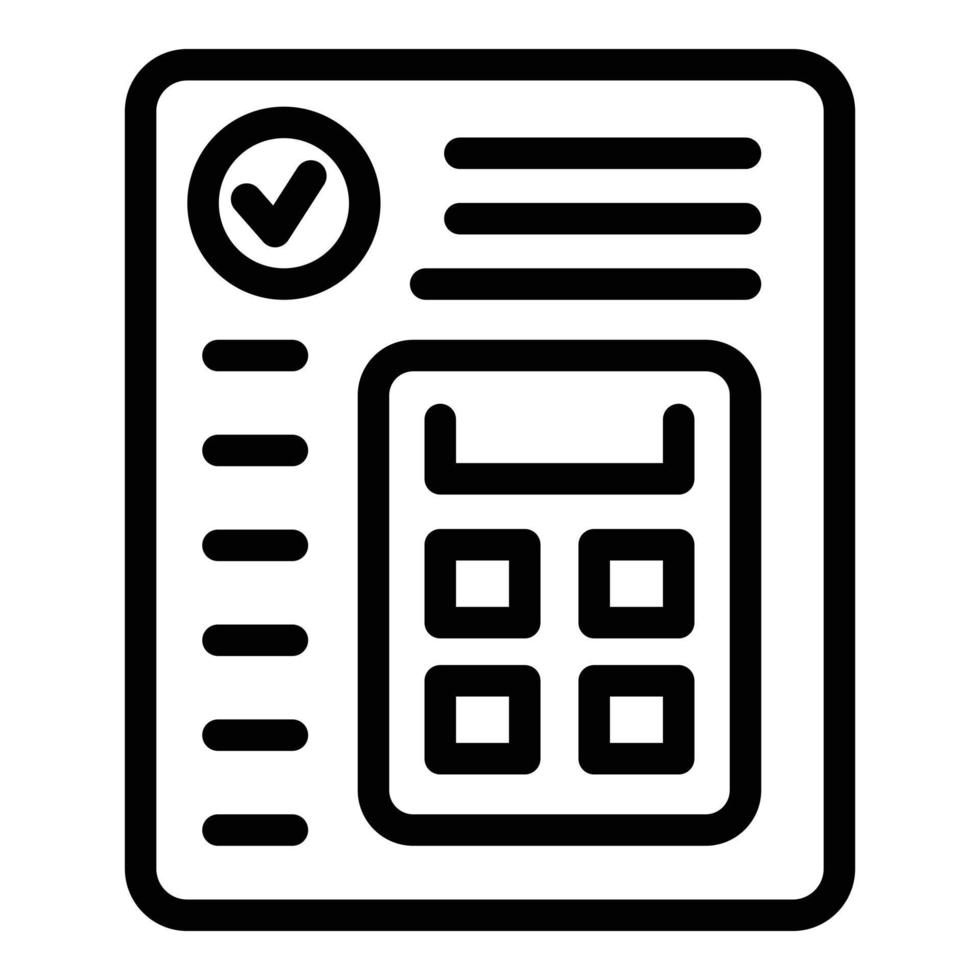 vecteur de contour d'icône de calculateur de crédit. petite banque