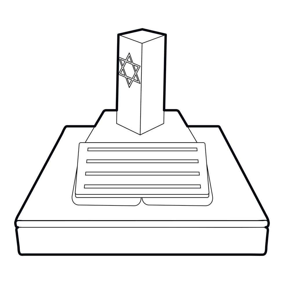 icône de tombe juive, style de contour vecteur