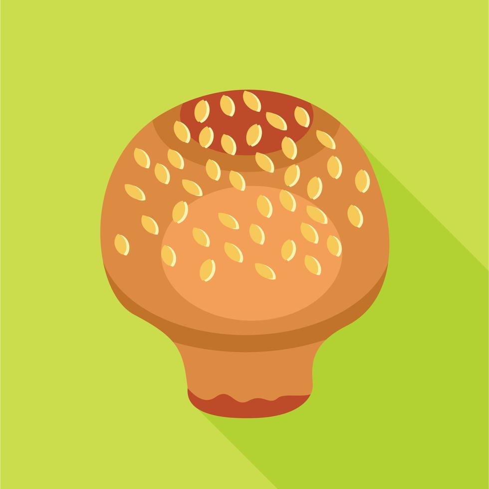 icône de champignon shiitake, style plat vecteur