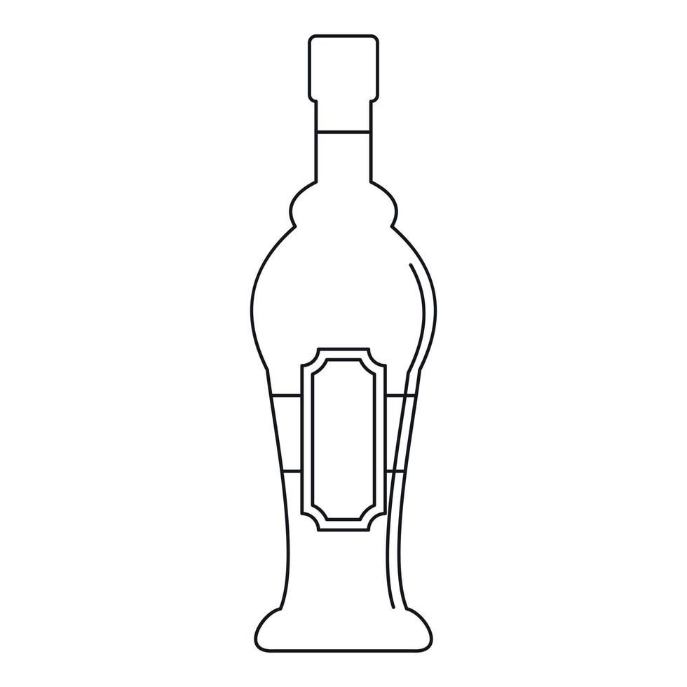 icône de bouteille d'alcool, style de contour vecteur