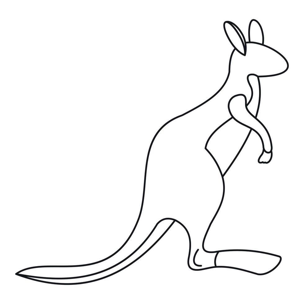 icône kangourou, style de contour vecteur