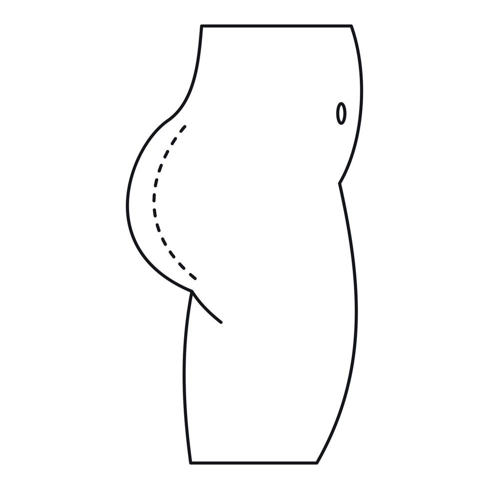 icône de chirurgie plastique des fesses, style de contour vecteur