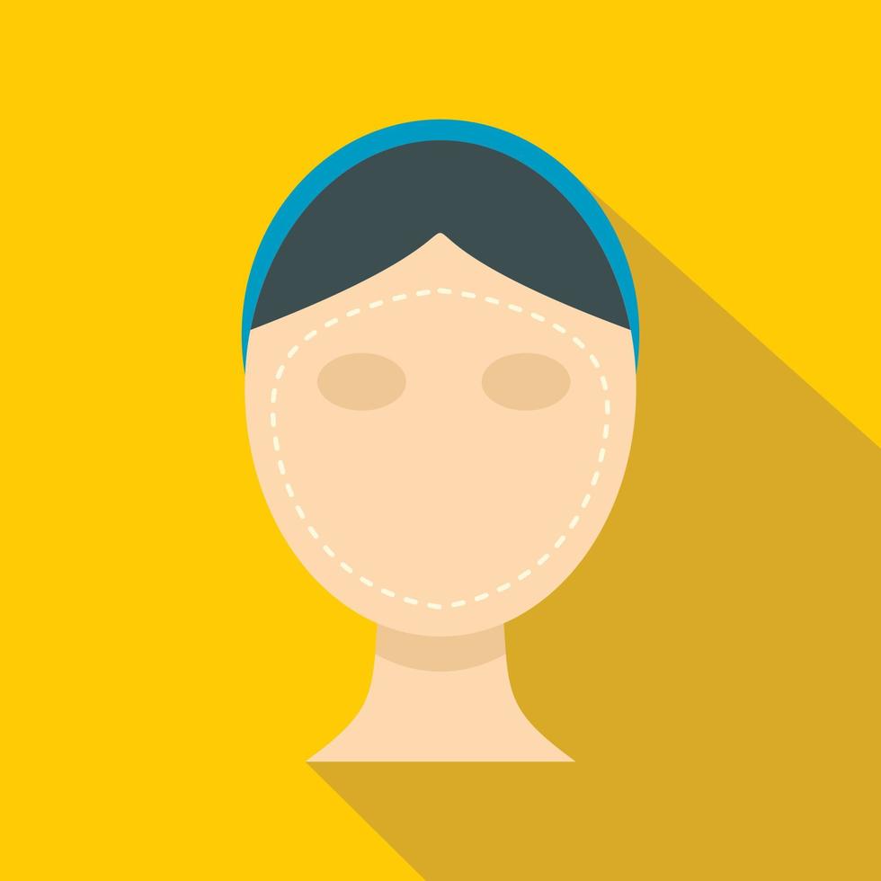 visage de femme prêt pour l'icône de chirurgie esthétique vecteur