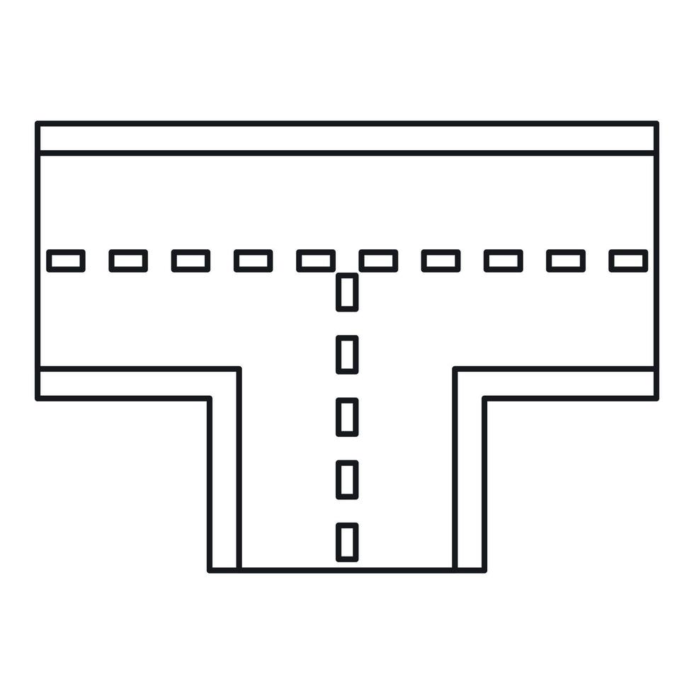 icône d'intersection de route, style de contour vecteur