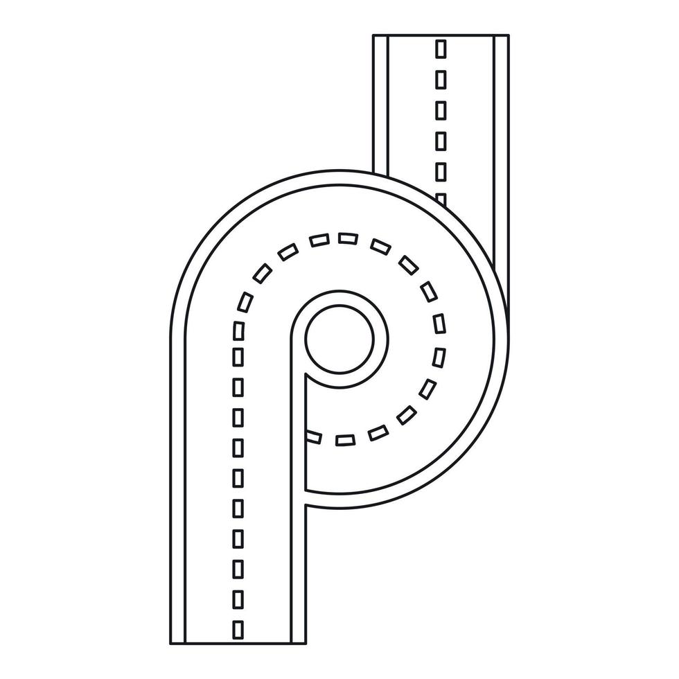 icône de route de rond-point, style de contour vecteur