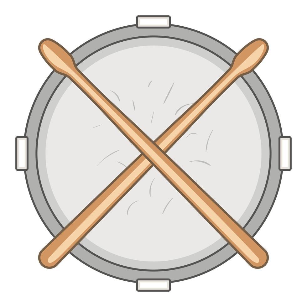 icône de tambour et de pilons, style cartoon vecteur