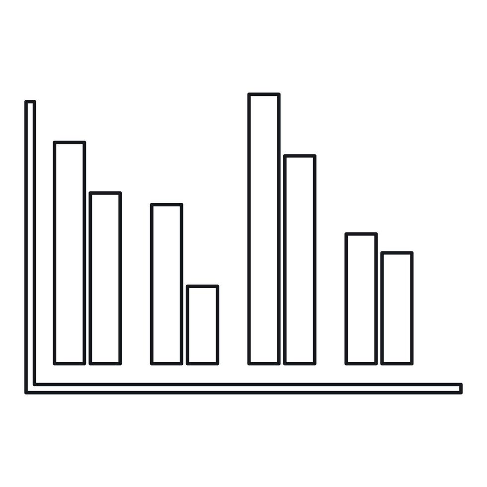 icône de graphique d'analyse financière, style de contour vecteur