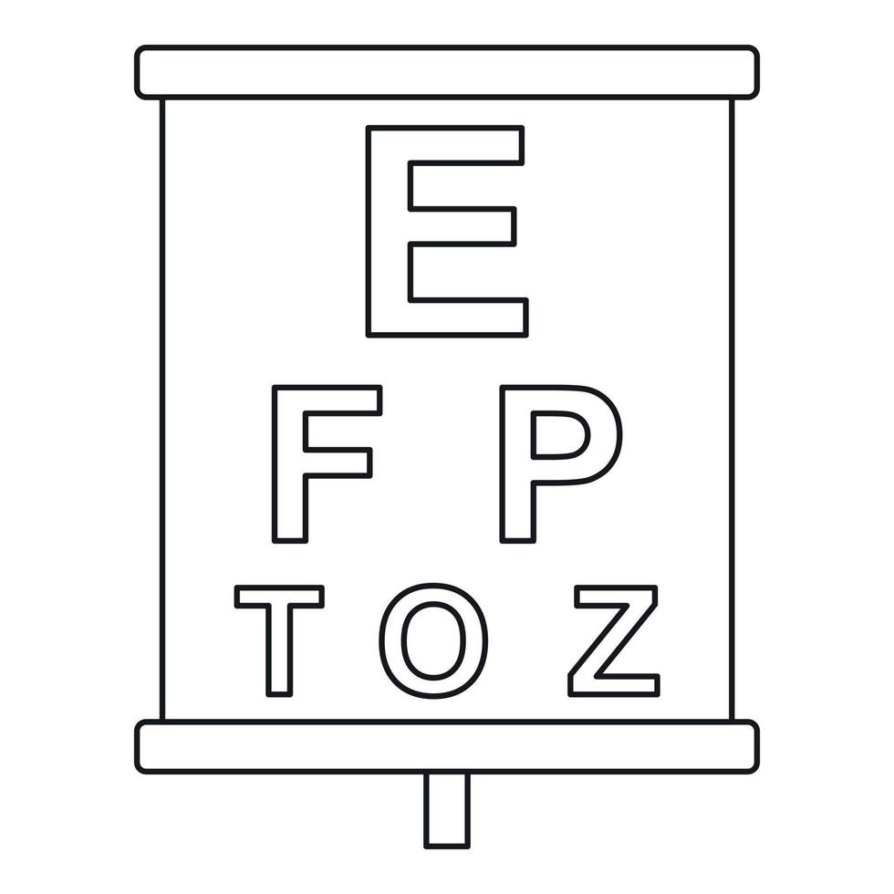 pancarte avec des lettres icône de test de la vue vecteur