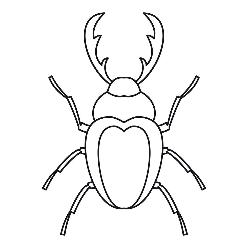 icône de coléoptère, style de contour vecteur