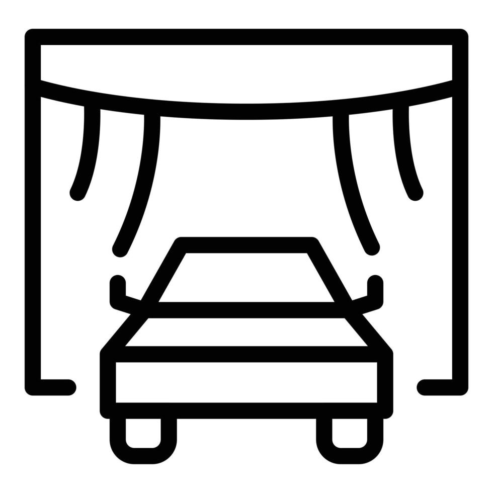 vecteur de contour d'icône de cinéma de stationnement public. écran de voiture