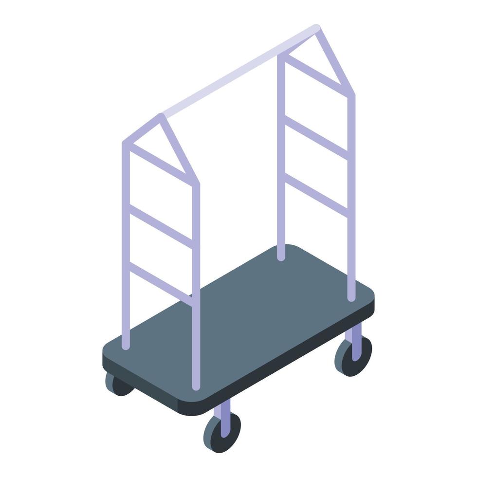 vecteur isométrique d'icône de chariot d'aéroport. valise de voyage