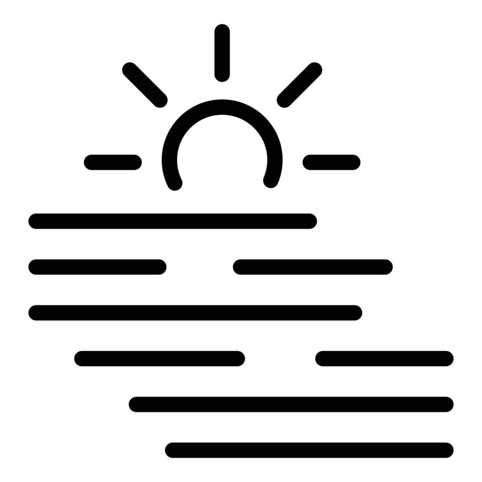 vecteur de contour d'icône eco de lever de soleil. soins énergétiques