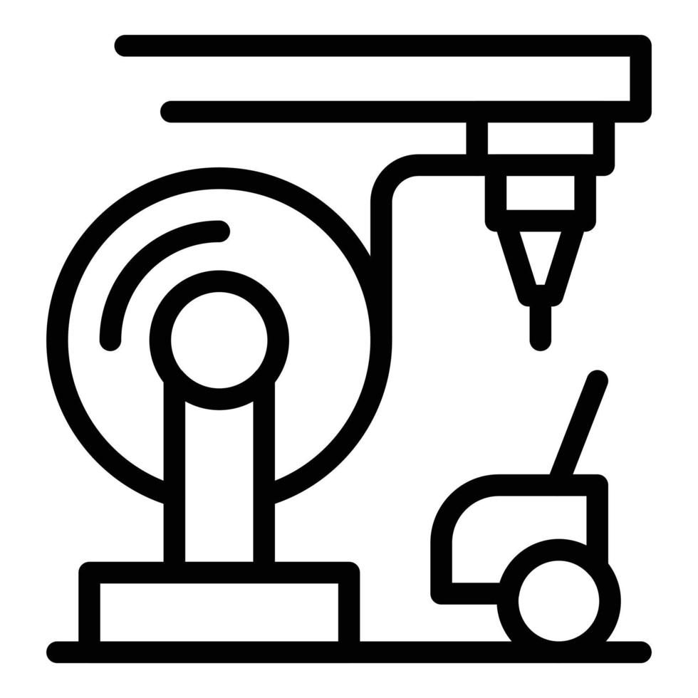 vecteur de contour d'icône de rouleau d'imprimante de voiture 3d. véhicule d'impression