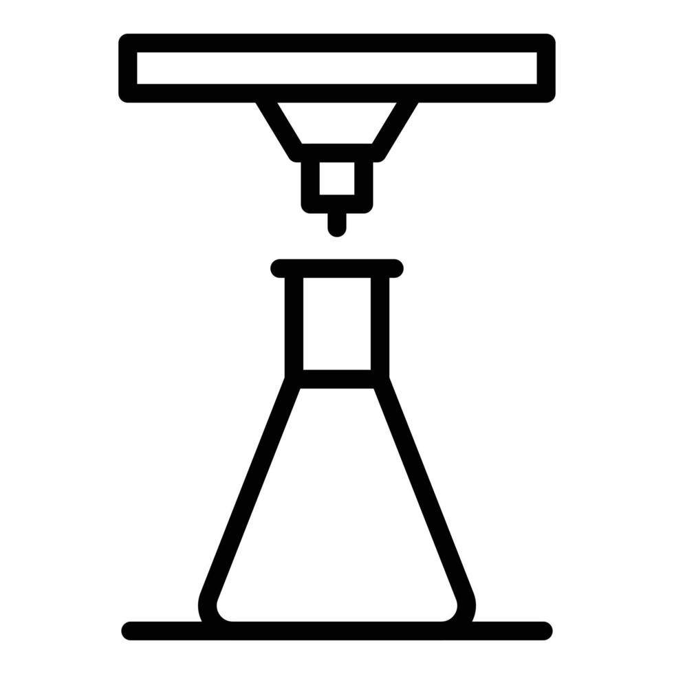 vecteur de contour d'icône de production de verre de fiole. conception de mélange