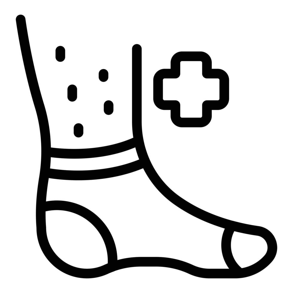 vecteur de contour d'icône d'aide de peau de pied. santé des pieds