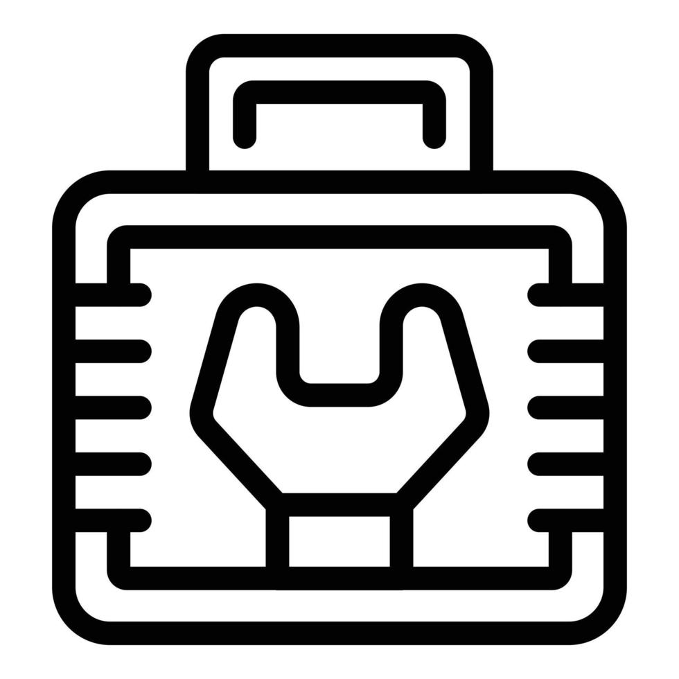 vecteur de contour d'icône de boîte à outils vide. kit ouvert