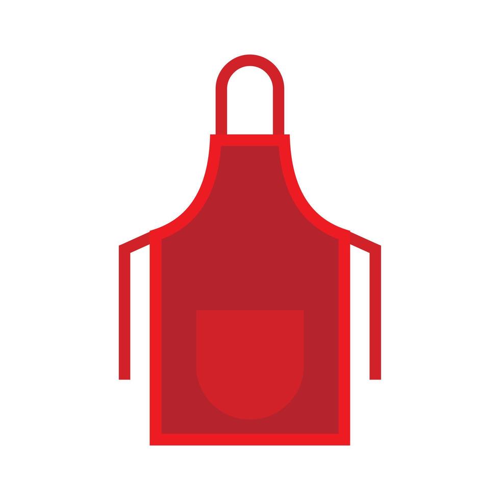 icône de tablier rouge, style plat vecteur