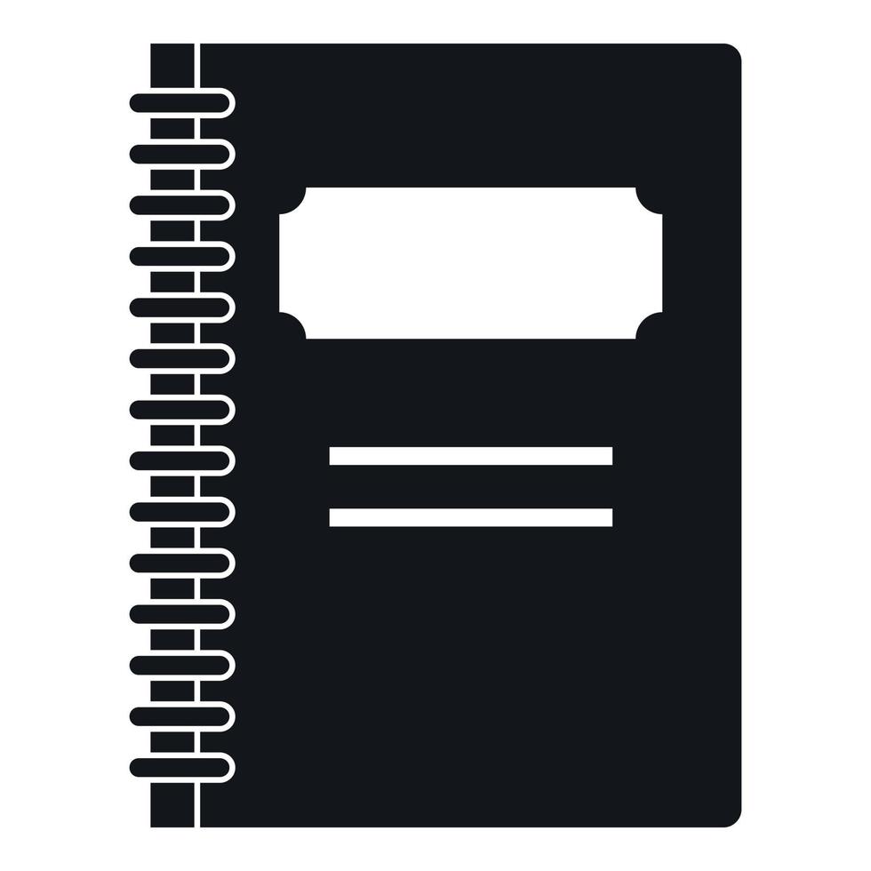 icône de cahier à spirale fermé, style simple vecteur