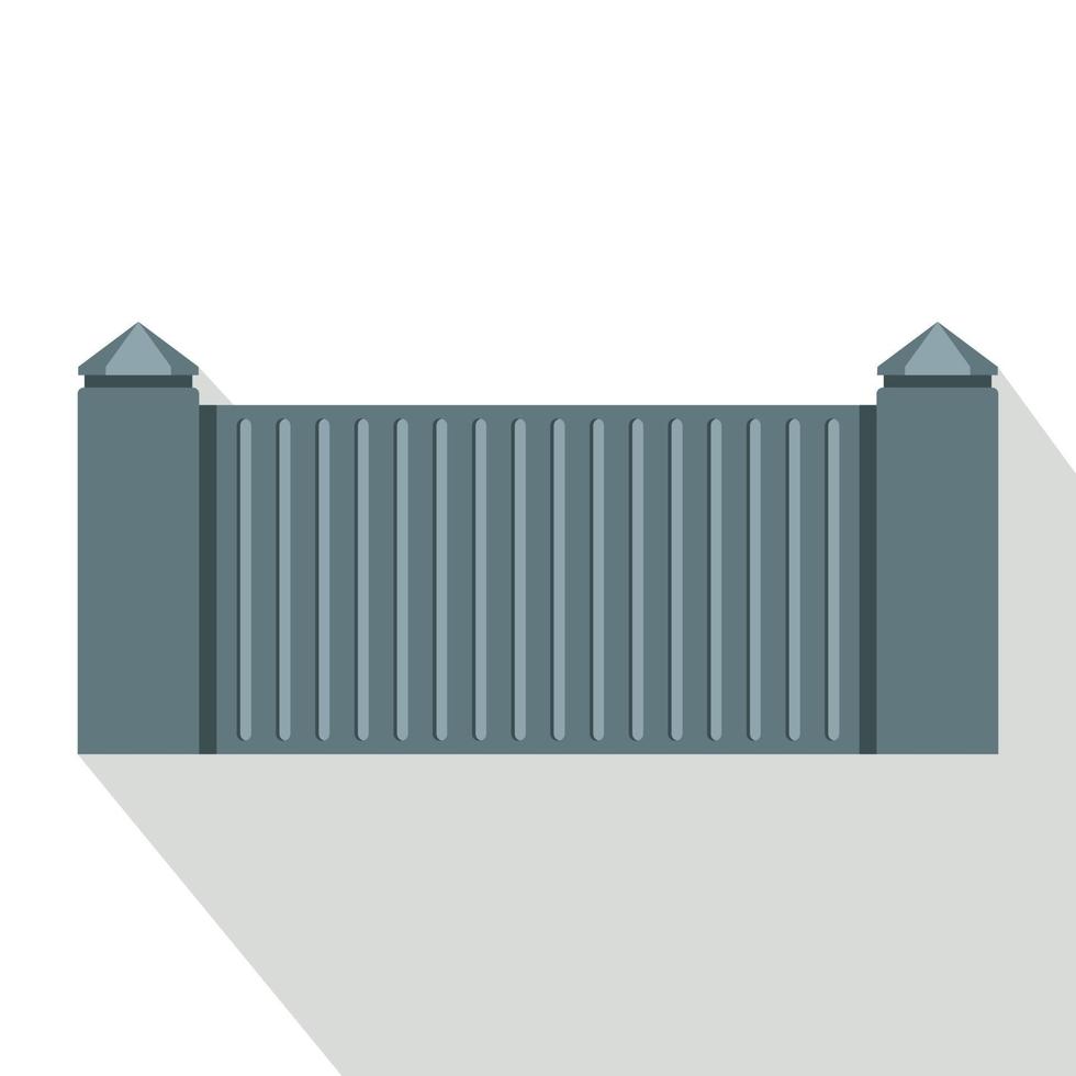 icône de clôture en pierre, style plat vecteur