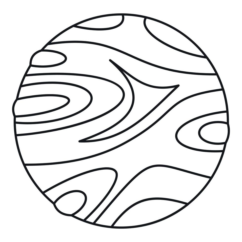 icône de planète rayée, style de contour vecteur