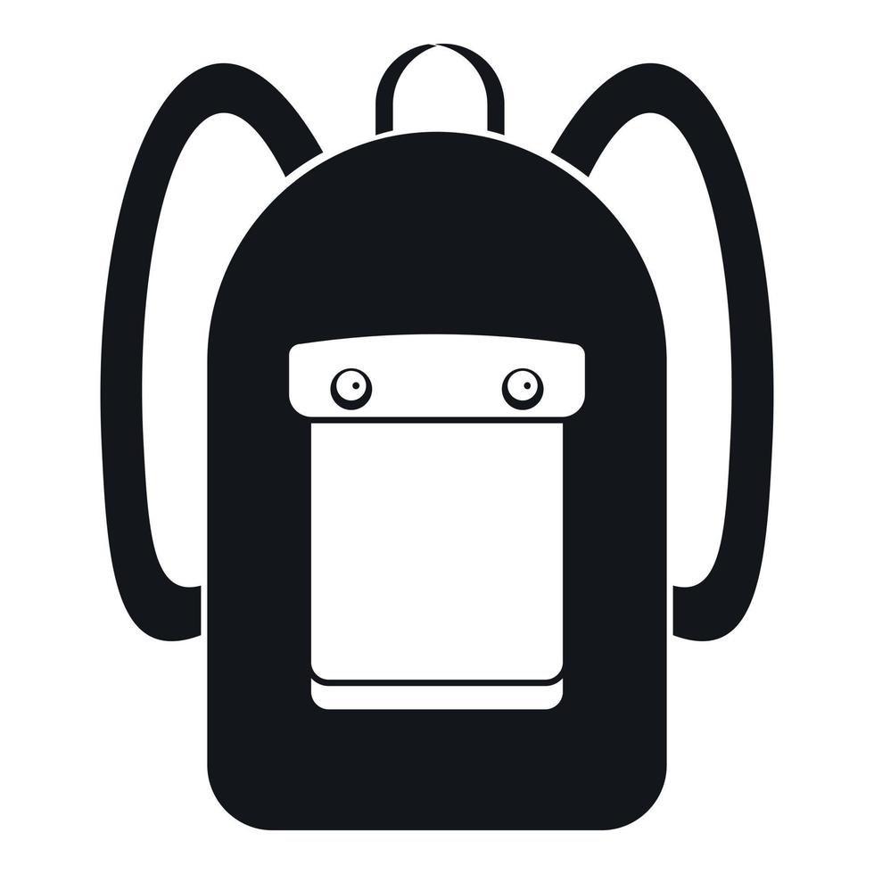 icône de sac à dos, style simple vecteur