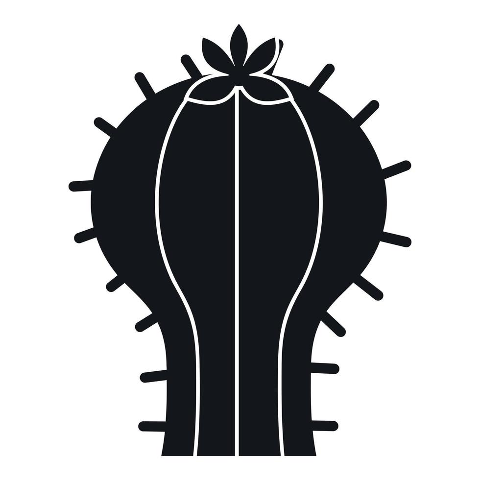 cactus avec icône de fleur, style simple vecteur