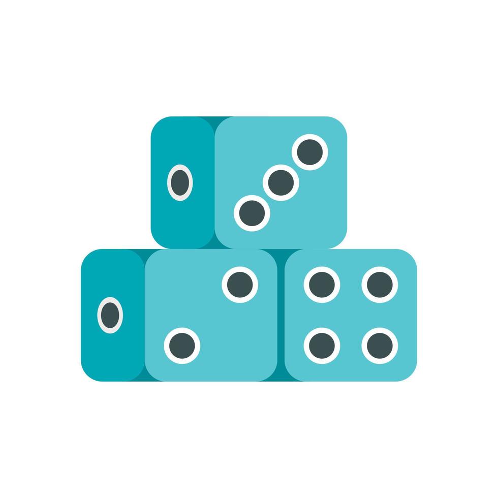 icône de cubes de dés bleus, style plat vecteur