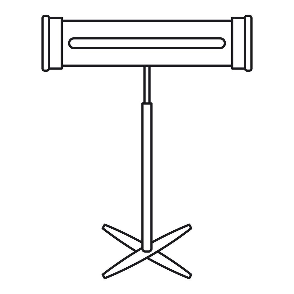 icône de chauffage halogène ou infrarouge, style de contour vecteur