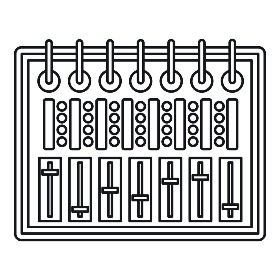 icône d'équipement d'enregistrement de studio de son, style de contour vecteur