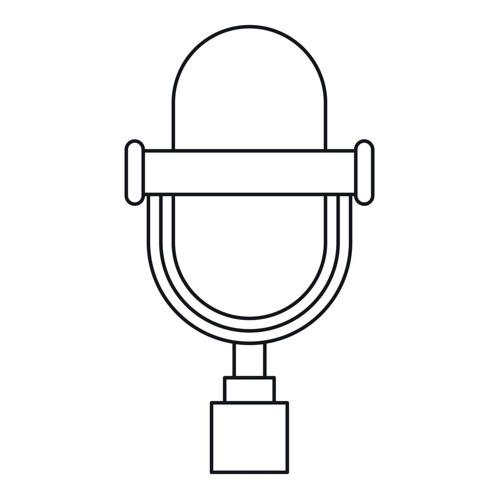 icône de microphone vintage, style de contour vecteur