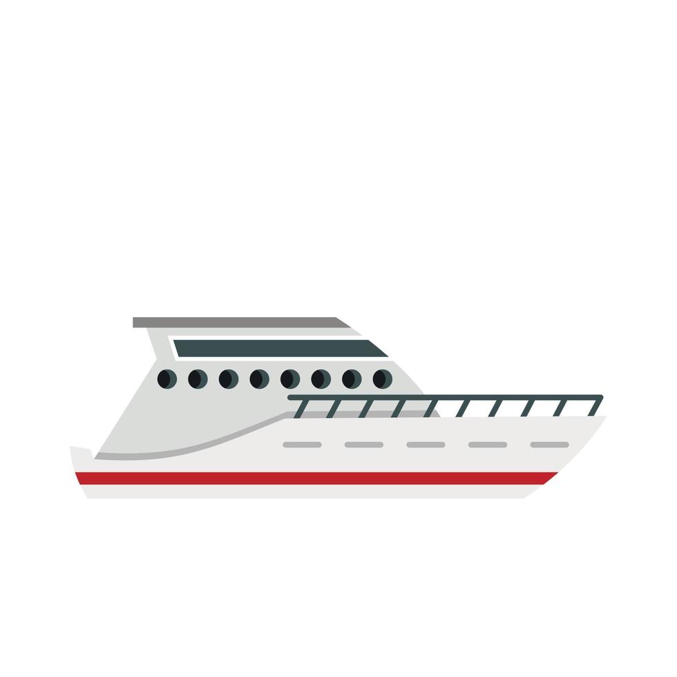icône de yacht, style plat vecteur