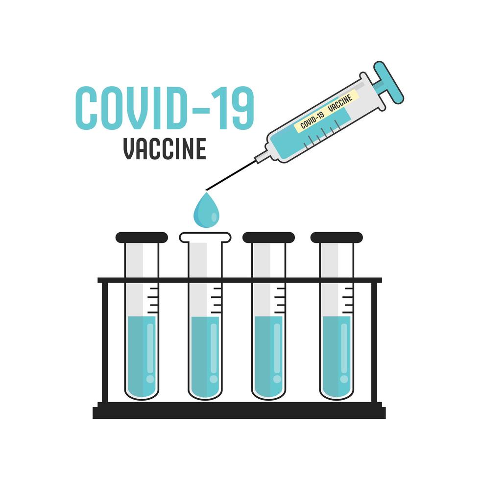 conception de symbole de vaccin médical covid-19 vecteur