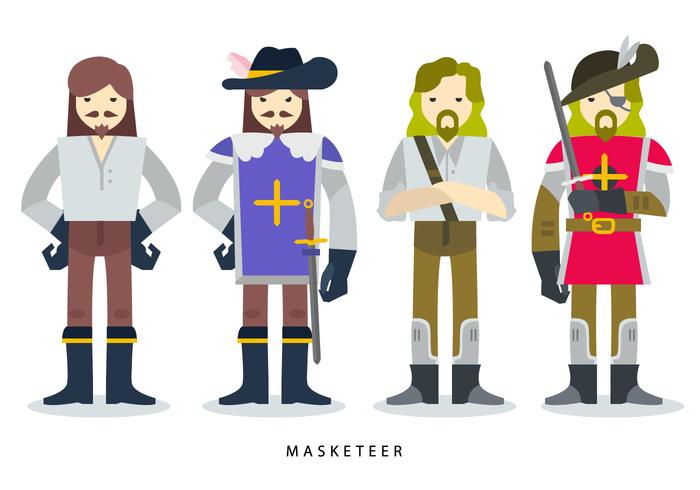 Masketeer Costume Character Vector Flat Illustration