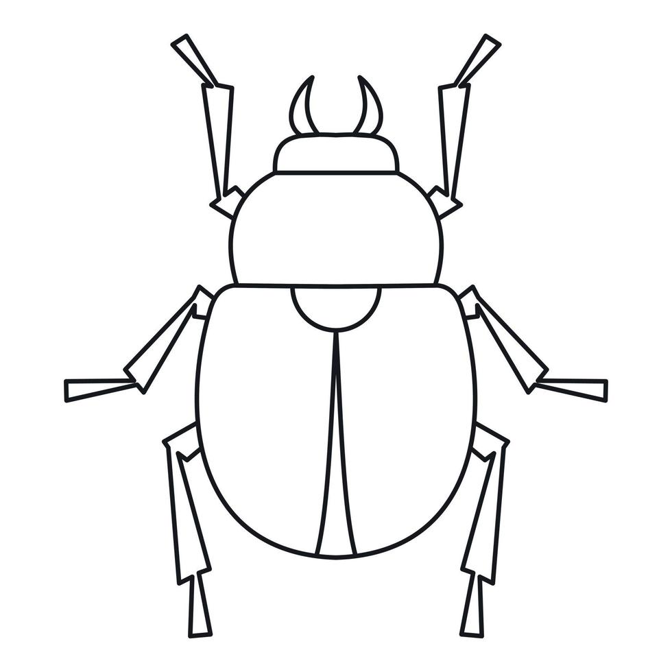 icône de scarabée, style de contour vecteur
