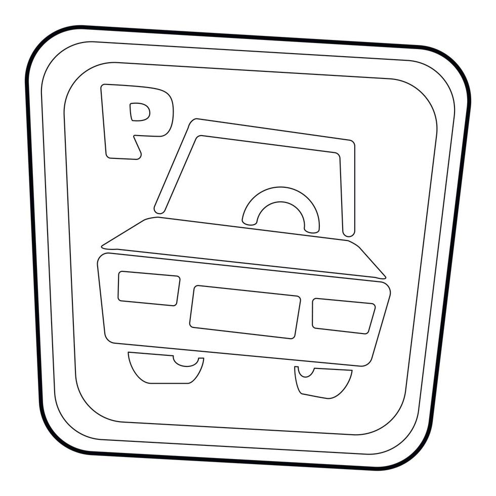 icône de panneau de stationnement de voiture, style 3d isométrique vecteur