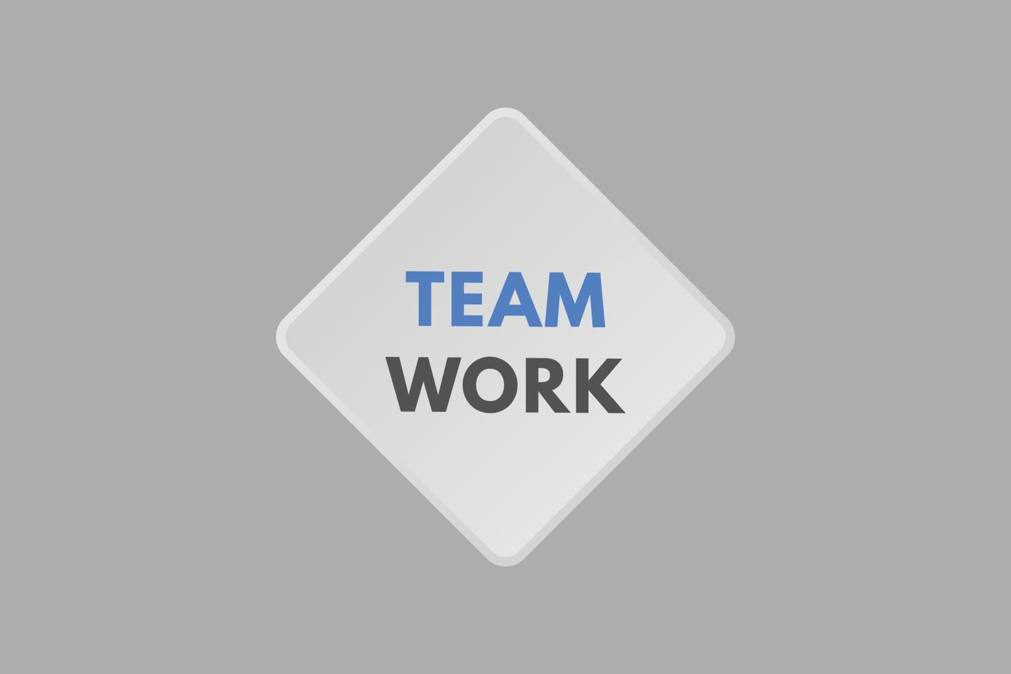 bouton de texte de travail d'équipe. travail d'équipe signe icône étiquette autocollant web boutons vecteur