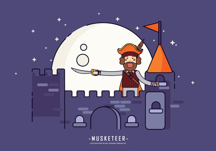 Masketeer Kingdom Guard Illustration Vectorisée vecteur