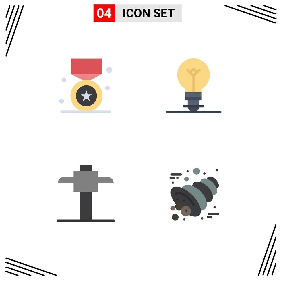 4 icônes créatives signes et symboles modernes de prix pick win corne d'abondance électrique éléments de conception vectoriels modifiables vecteur
