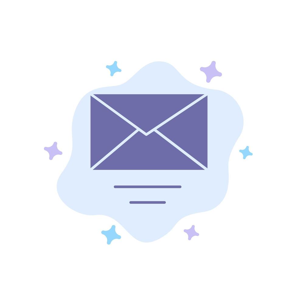 courrier électronique texte icône bleue sur fond de nuage abstrait vecteur