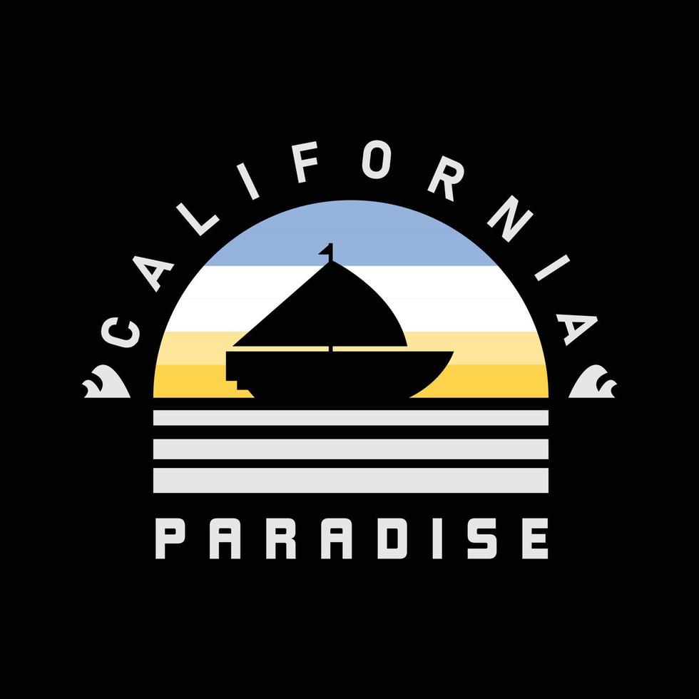 typographie d'illustration californienne. parfait pour la conception de t-shirt vecteur