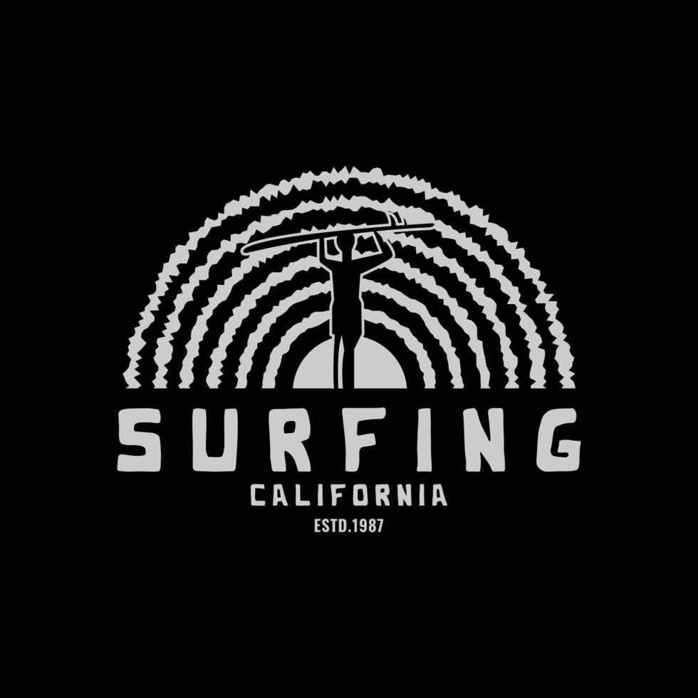 typographie d'illustration californienne. parfait pour la conception de t-shirt vecteur