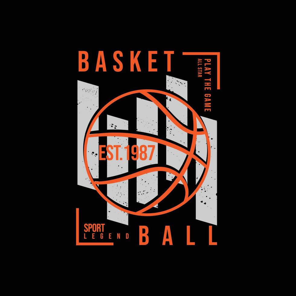 typographie d'illustration de basket-ball. parfait pour la conception de t-shirt vecteur