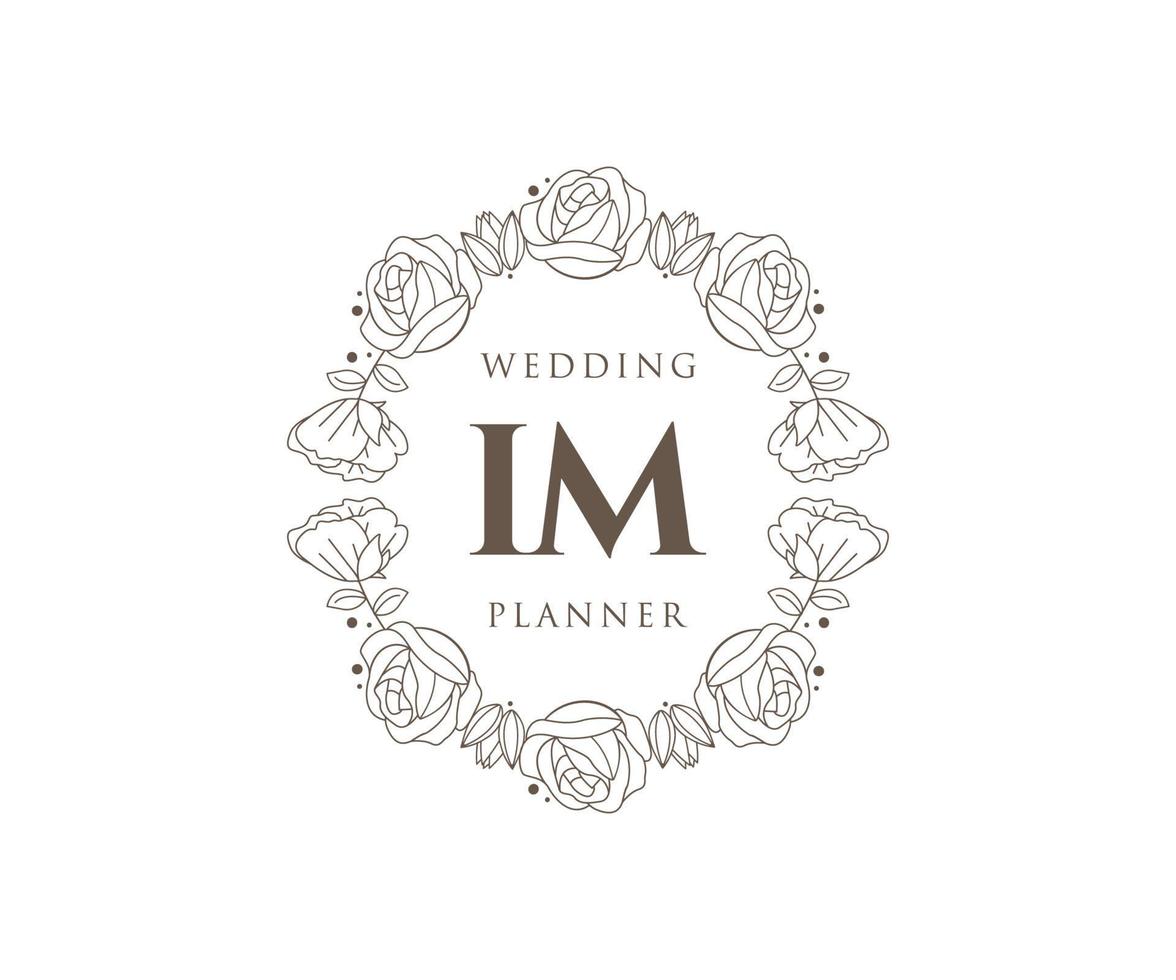 im initiales lettre mariage monogramme logos collection, modèles minimalistes et floraux modernes dessinés à la main pour cartes d'invitation, réservez la date, identité élégante pour restaurant, boutique, café en image vectorielle vecteur