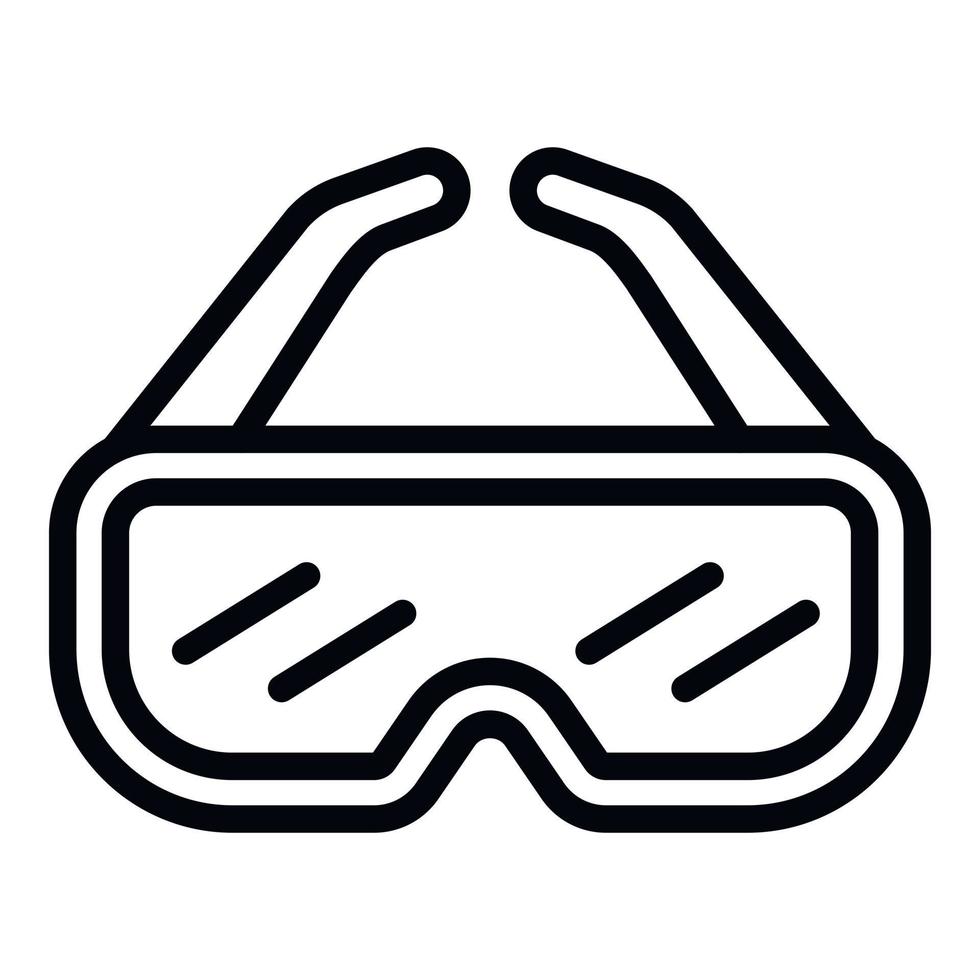 icône de lunettes protégées, style de contour vecteur