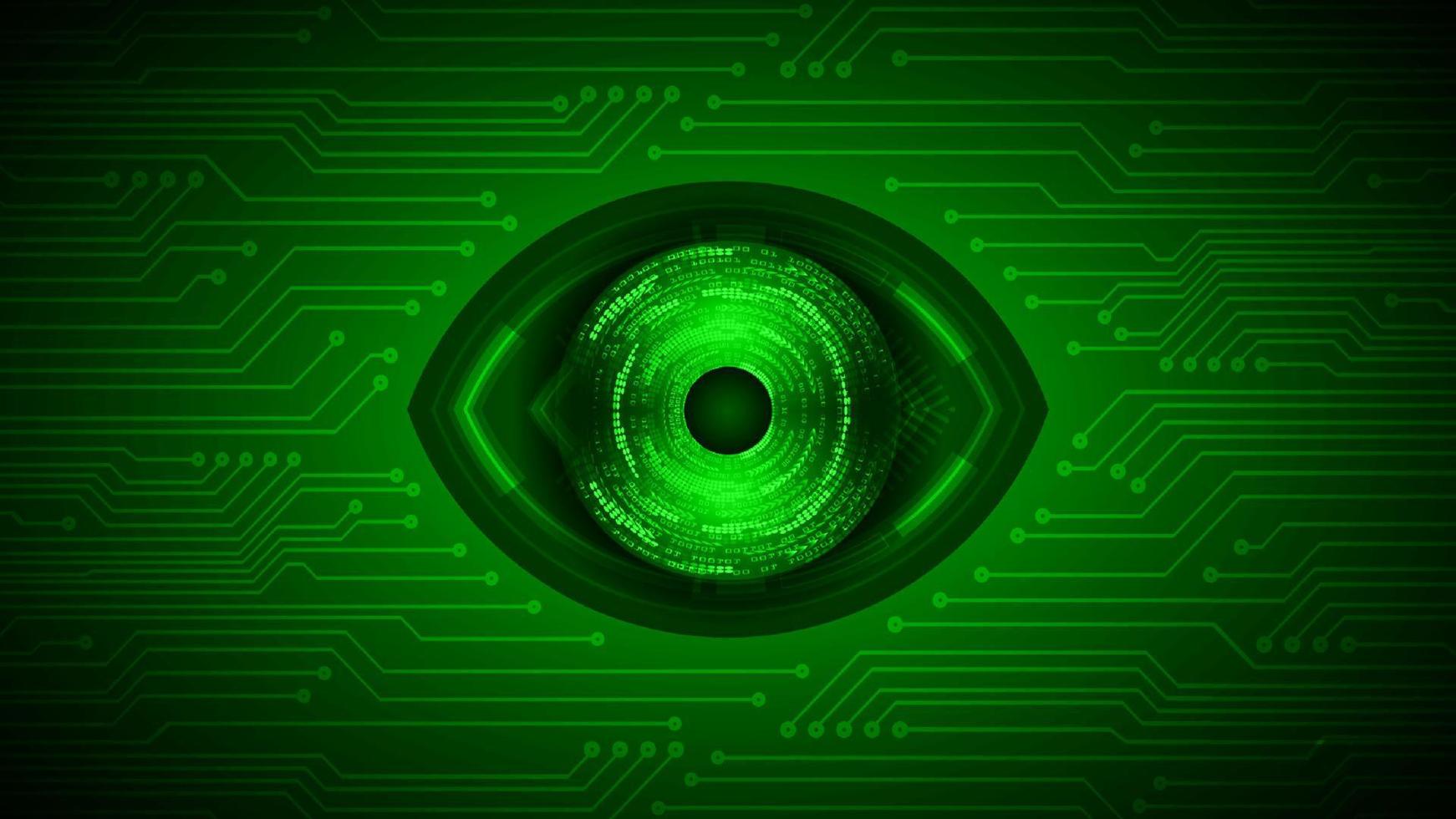 fond de technologie de cybersécurité avec oeil vecteur