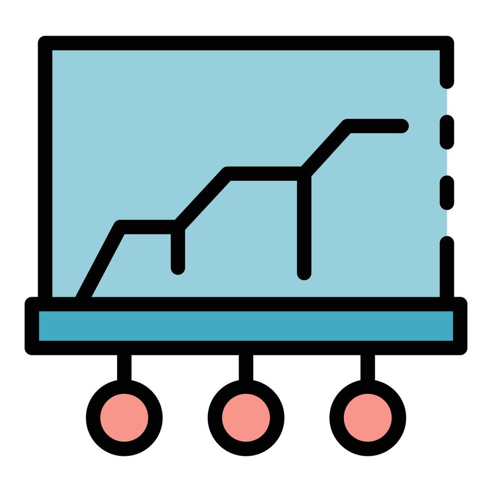 vecteur de contour de couleur d'icône de graphique d'entreprise