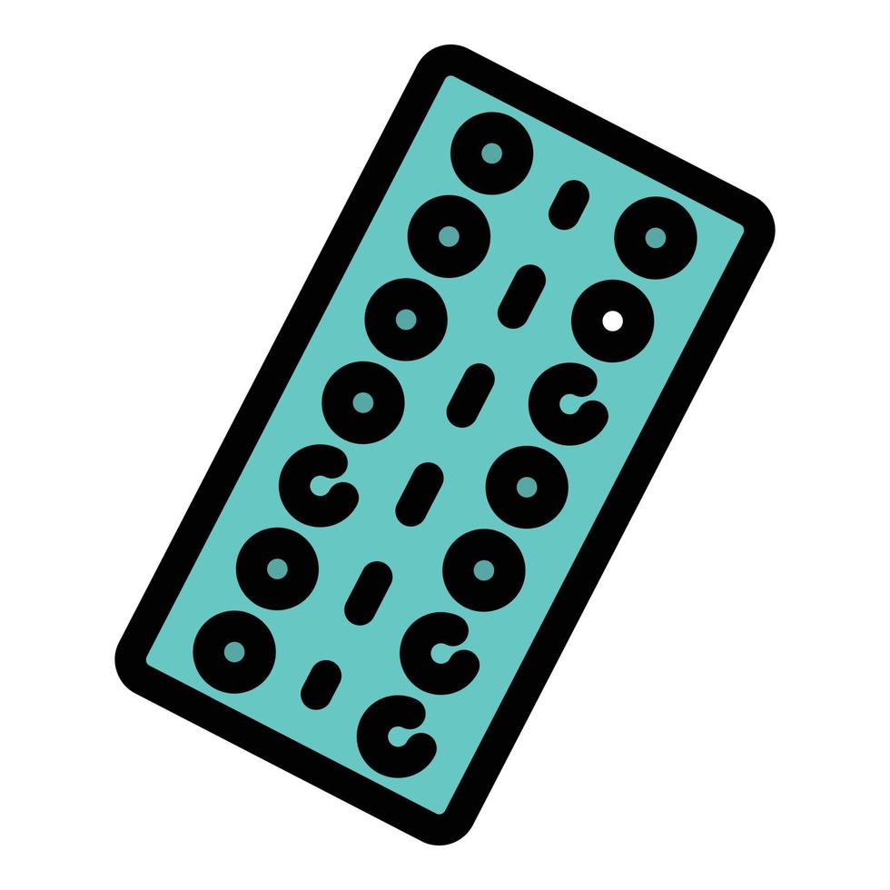 vecteur de contour de couleur icône pilules de dosage