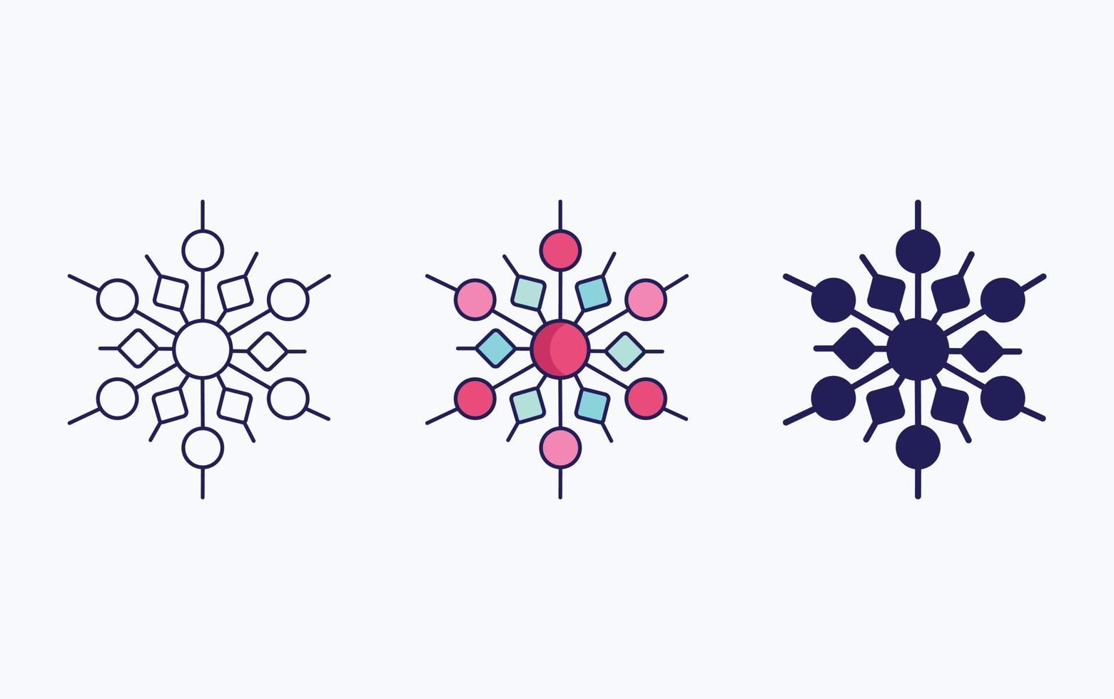 ligne de flocon de neige et icône de glyphe, illustration vectorielle vecteur