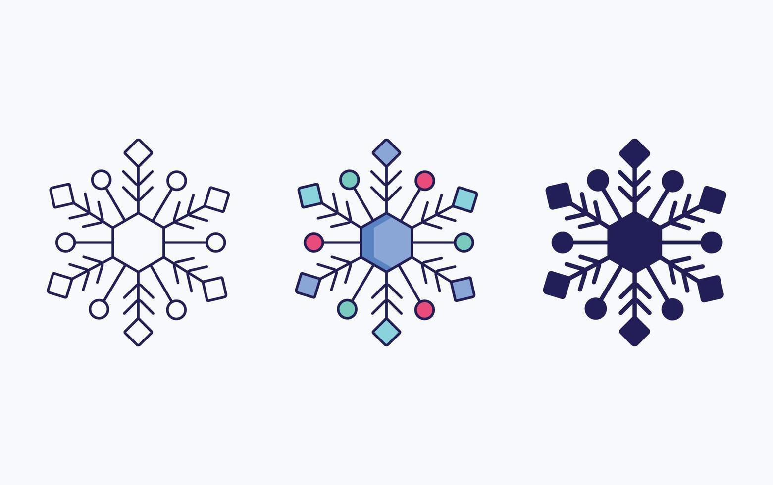 ligne de flocon de neige et icône de glyphe, illustration vectorielle vecteur