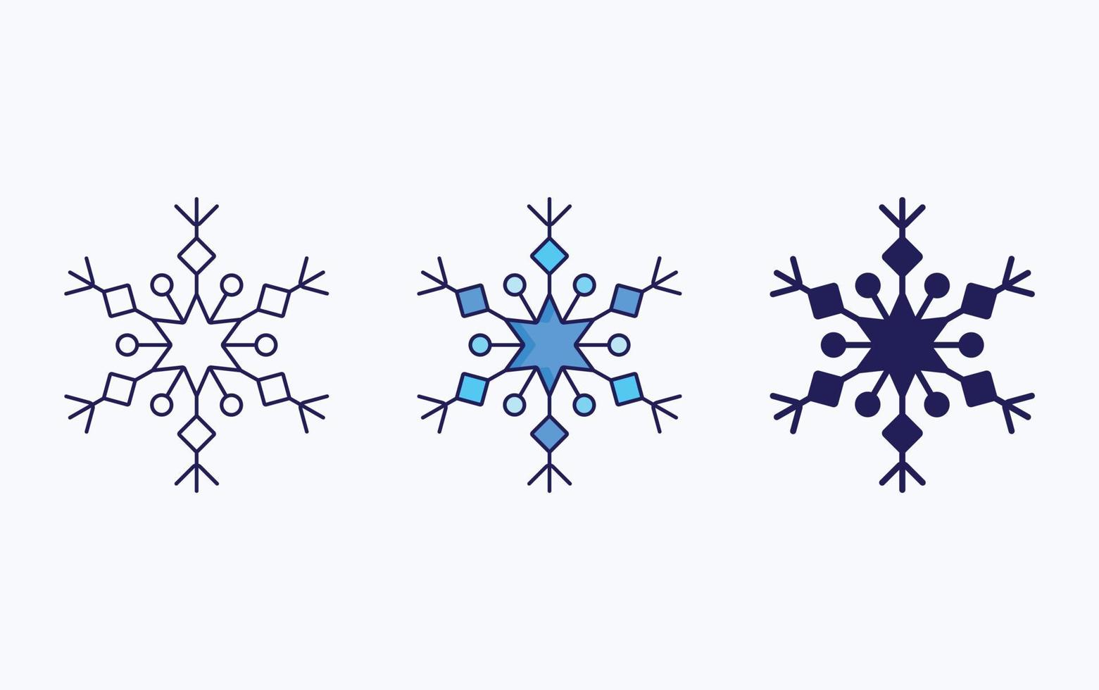 ligne de flocon de neige et icône de glyphe, illustration vectorielle vecteur